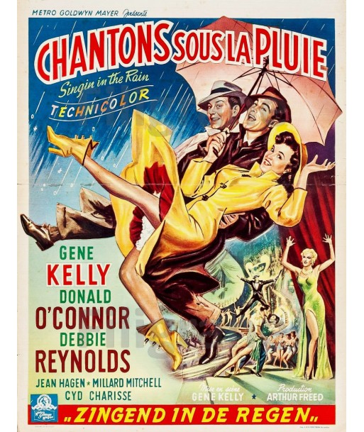 CINéMA CHANTONS sous la PLUIE Rcyv-POSTER/REPRODUCTION d1 AFFICHE VINTAGE Par le système avancé 