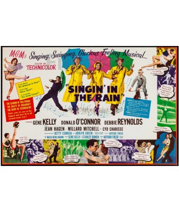 CINéMA CHANTONS sous la PLUIE Rqyt-POSTER/REPRODUCTION d1 AFFICHE VINTAGE paiement sécurisé