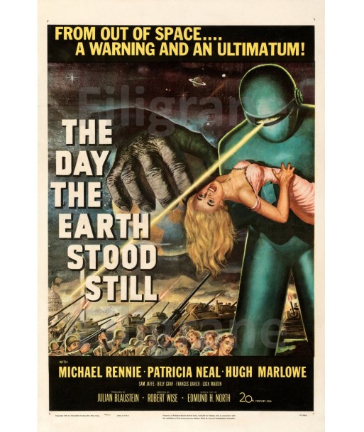 CINéMA DAY THE EARTH STOOD STILL Rttn-POSTER/REPRODUCTION d1 AFFICHE VINTAGE français