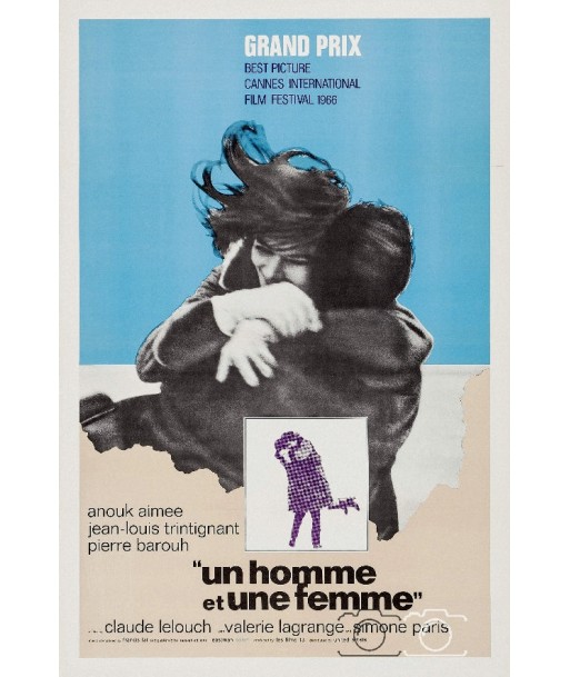 Un HOMME et une FEMME FILM Rwbc-POSTER/REPRODUCTION d1 AFFICHE VINTAGE Véritable concentré