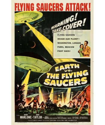 CINéMA EARTH the FLYING SAUCERS Ribi-POSTER/REPRODUCTION d1 AFFICHE VINTAGE Livraison rapide