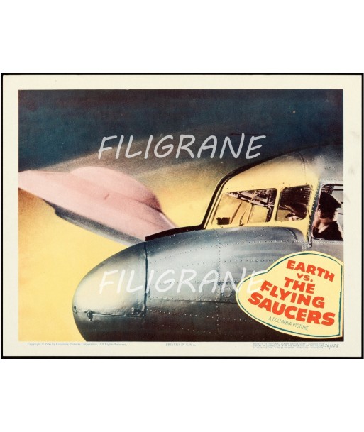 CINéMA EARTH THE FLYING SAUCERS Rwge-POSTER/REPRODUCTION d1 AFFICHE VINTAGE livraison gratuite