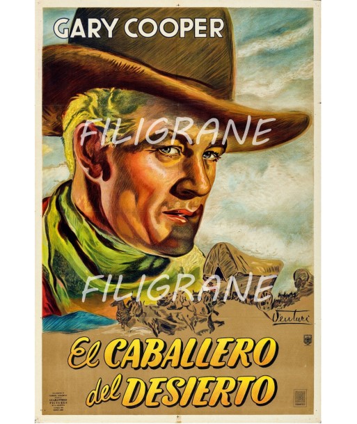 CINéMA EL CABALLERO del DESIERTO Rrky-POSTER/REPRODUCTION d1 AFFICHE VINTAGE français