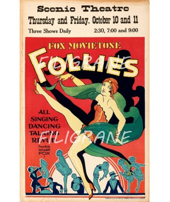 CINéMA FOLLIES FOX MOVIETONE Rvcn-POSTER/REPRODUCTION d1 AFFICHE VINTAGE votre restaurant rapide dans 