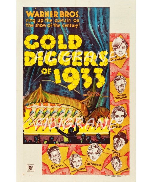 CINéMA GOLD DICGERS of 1933 Rcdb-POSTER/REPRODUCTION d1 AFFICHE VINTAGE Fin de série