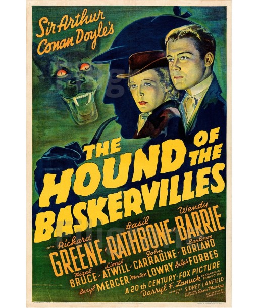 CINéMA HOUND of the BASKERVILLES Rwbf-POSTER/REPRODUCTION d1 AFFICHE VINTAGE Livraison rapide