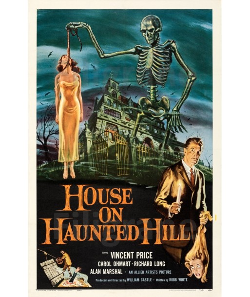 CINéMA HOUSE ON HAUNTED HILL Rvfl-POSTER/REPRODUCTION d1 AFFICHE VINTAGE Les êtres humains sont 