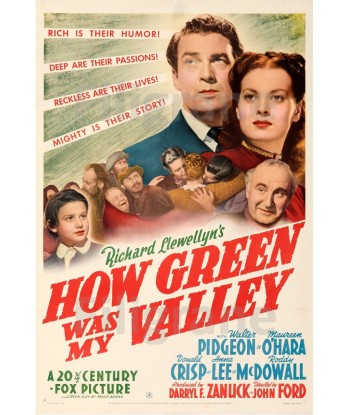 CINéMA HOW GREEN WAS MY VALLEY Rago-POSTER/REPRODUCTION d1 AFFICHE VINTAGE le concept de la Pate a emporter 