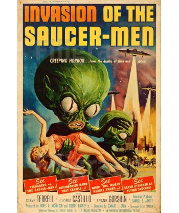 CINéMA INVASION of the SAUCER MEN Rqqg-POSTER/REPRODUCTION d1 AFFICHE VINTAGE de France