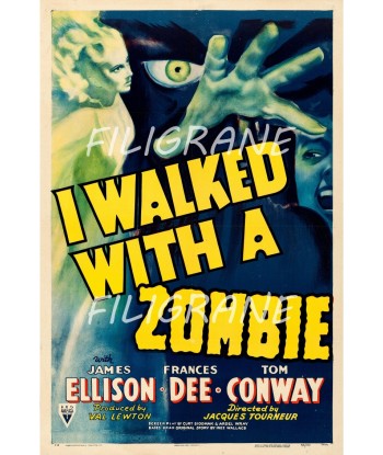 CINéMA I WALKED with a ZOMBIE  Rfhm-POSTER/REPRODUCTION d1 AFFICHE VINTAGE hantent personnes