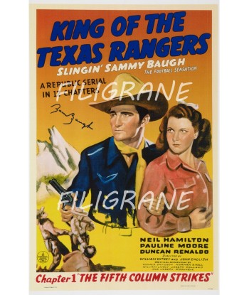 CINéMA KING of the TEXAS RANGERS Rzbp-POSTER/REPRODUCTION d1 AFFICHE VINTAGE Livraison rapide