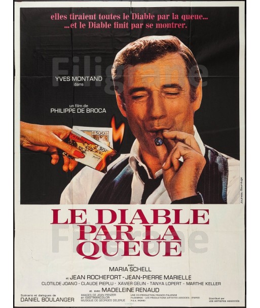 CINéMA LE DIABLE par la QUEUE  Rihy-POSTER/REPRODUCTION d1 AFFICHE VINTAGE rembourrage situé sous