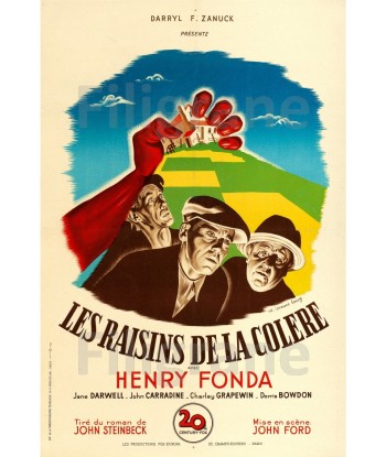 CINéMA LES RAISINS de la COLèRE  Rjvi-POSTER/REPRODUCTION d1 AFFICHE VINTAGE plus qu'un jeu 