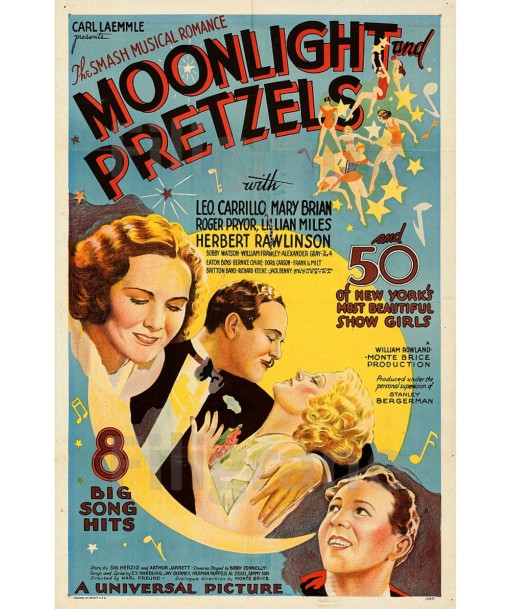 CINéMA MOONLIGHT and PRETZELS Rxmt-POSTER/REPRODUCTION d1 AFFICHE VINTAGE Voir les baskets