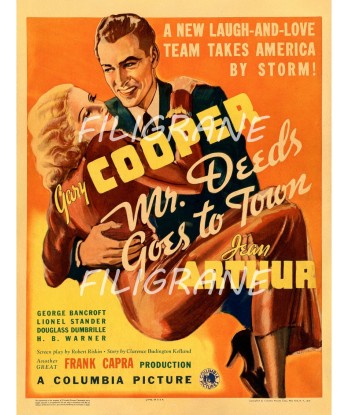 CINéMA MR DEEDS GORS TO TOWN Rmxj-POSTER/REPRODUCTION d1 AFFICHE VINTAGE prix pour 