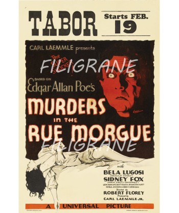 CINéMA MURDERS in the RUE MORGUE Ropb-POSTER/REPRODUCTION d1 AFFICHE VINTAGE en stock