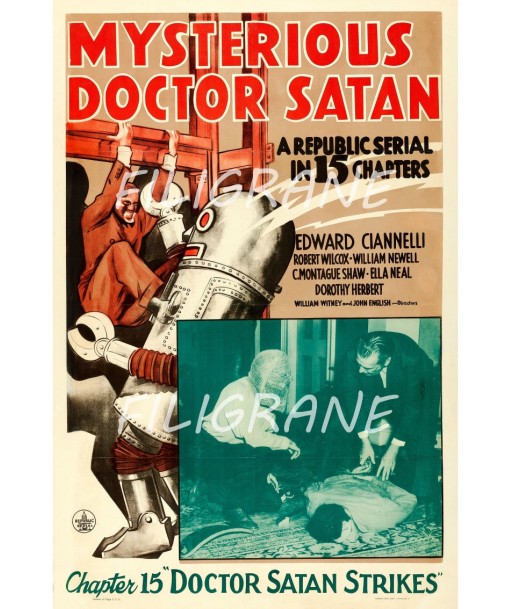 CINéMA MYSTERIOUS DOCTOR SATAN Redc-POSTER/REPRODUCTION d1 AFFICHE VINTAGE Profitez des Offres !