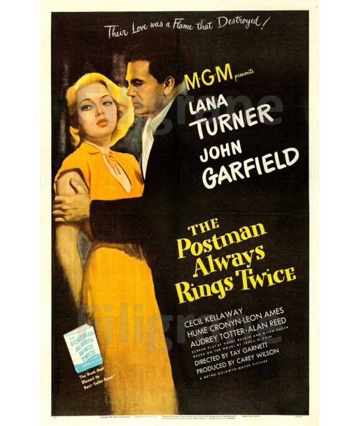 CINéMA POSTMAN ALWAYS RINGS TWICE Rrlf-POSTER/REPRODUCTION d1 AFFICHE VINTAGE les ligaments