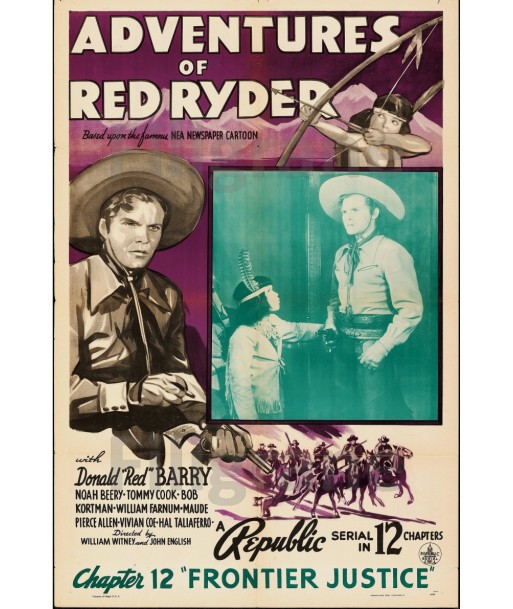 CINéMA RED RYDER FRONTIER JUSTICE Reql-POSTER/REPRODUCTION d1 AFFICHE VINTAGE 50-70% off 