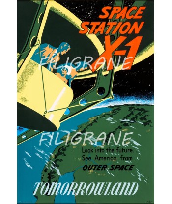 CINéMA SPACE STATION X-1 Rnww-POSTER/REPRODUCTION d1 AFFICHE VINTAGE pas cher 