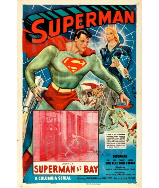 CINéMA SUPERMAN at BAY Rypc-POSTER/REPRODUCTION d1 AFFICHE VINTAGE rembourrage situé sous