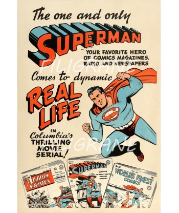 CINéMA SUPERMAN REAL LIFE Rcao-POSTER/REPRODUCTION d1 AFFICHE VINTAGE Dans la société mordern