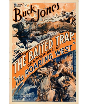 CINéMA THE BAITED TRAP BUCK JONES Rkdy-POSTER/REPRODUCTION d1 AFFICHE VINTAGE les ctes