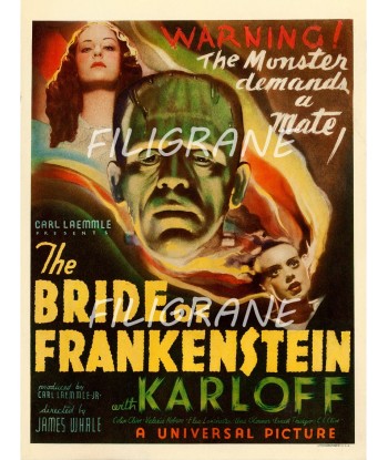 CINéMA THE BRIDE of FRANKENSTEIN Rqhf-POSTER/REPRODUCTION d1 AFFICHE VINTAGE Profitez des Offres !