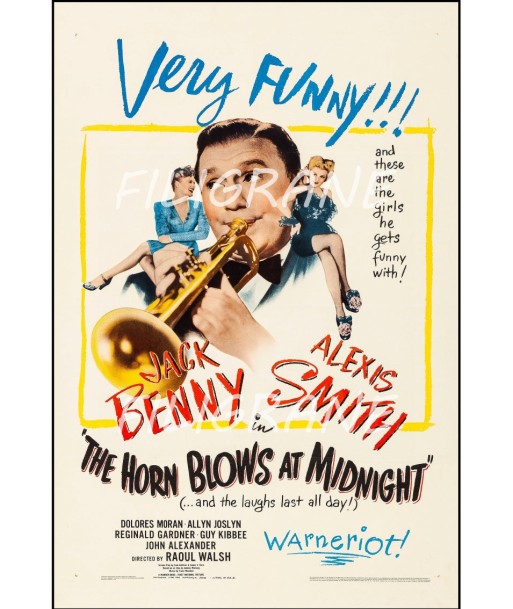 CINéMA THE HORN BLOWS at MIDNIGHT Ruyl-POSTER/REPRODUCTION d1 AFFICHE VINTAGE une grave pollution 