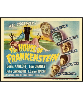 CINéMA THE HOUSE of FRANKENSTEIN Riiz-POSTER/REPRODUCTION d1 AFFICHE VINTAGE une grave pollution 