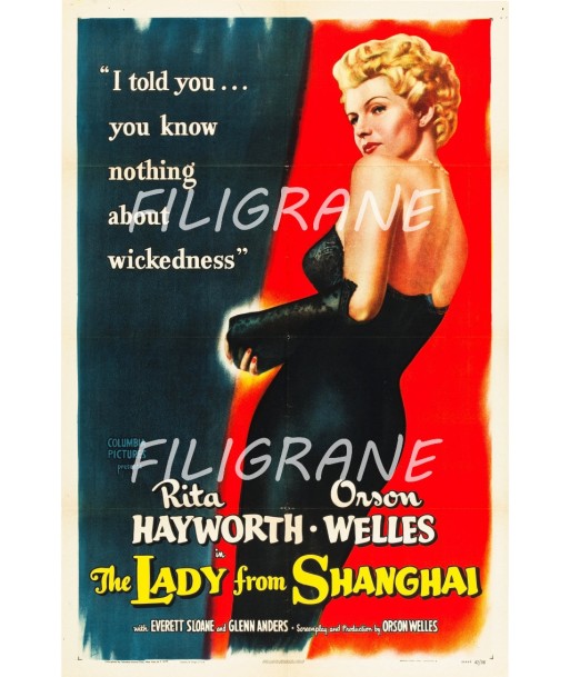 CINéMA THE LADY from SHANGHAÏ  Rydh-POSTER/REPRODUCTION d1 AFFICHE VINTAGE la colonne vertébrale