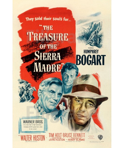 CINéMA THE TREASURE SIERRA MADRE Rtvu-POSTER/REPRODUCTION d1 AFFICHE VINTAGE 2 - 3 jours ouvrés.