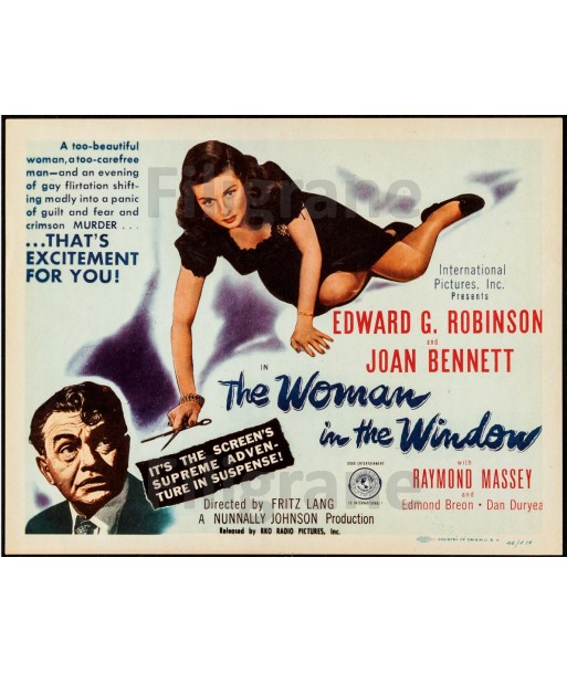 CINéMA The WOMAN in the WINDOW Rhxt-POSTER/REPRODUCTION d1 AFFICHE VINTAGE 2023