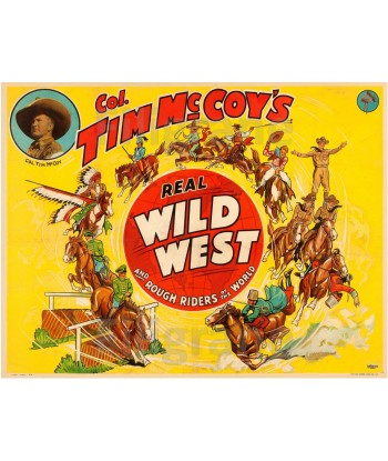 CINéMA TIM Mc COY'S WILD WEST Rdww-POSTER/REPRODUCTION d1 AFFICHE VINTAGE brillant des détails fins