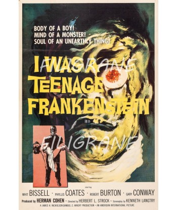 CINéMA WAS A TEENAGE FRANKENSTEIN Rzho-POSTER/REPRODUCTION d1 AFFICHE VINTAGE sur le site 