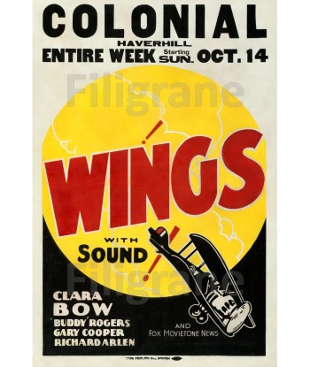 CINéMA WING'S with SOUND Rxqc-POSTER/REPRODUCTION d1 AFFICHE VINTAGE Comparez plus de prix