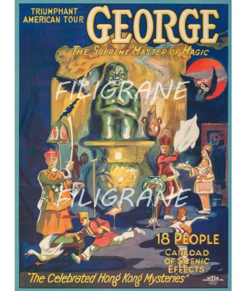 CIRQUE GEORGE MAGICIEN Rcmh-POSTER/REPRODUCTION d1 AFFICHE VINTAGE livraison et retour toujours gratuits