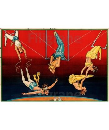 CIRQUE TRAPéZISTES Rvku-POSTER/REPRODUCTION d1 AFFICHE VINTAGE Pour