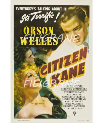 CITIZEN KANE FILM Rruq-POSTER/REPRODUCTION d1 AFFICHE VINTAGE le concept de la Pate a emporter 