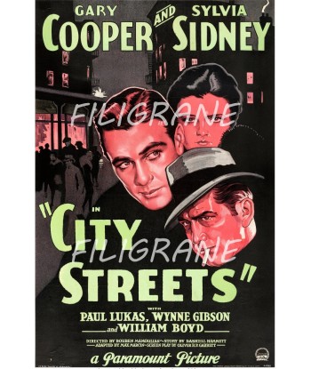 CITY STREETS FILM Rwwq-POSTER/REPRODUCTION d1 AFFICHE VINTAGE Faites des économies