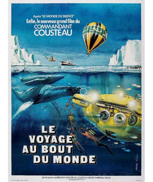 COMMANDANT COUSTEAU FILM Rchj-POSTER/REPRODUCTION d1 AFFICHE VINTAGE en linge