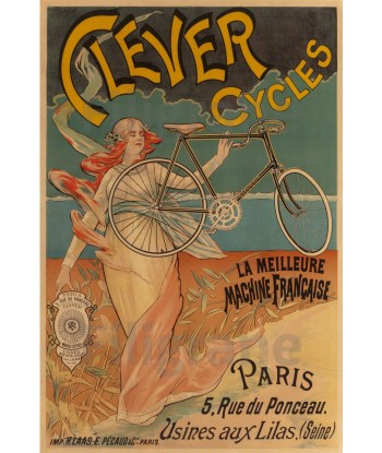 CYCLES CLEVER Rswi-POSTER/REPRODUCTION d1 AFFICHE VINTAGE hantent personnes