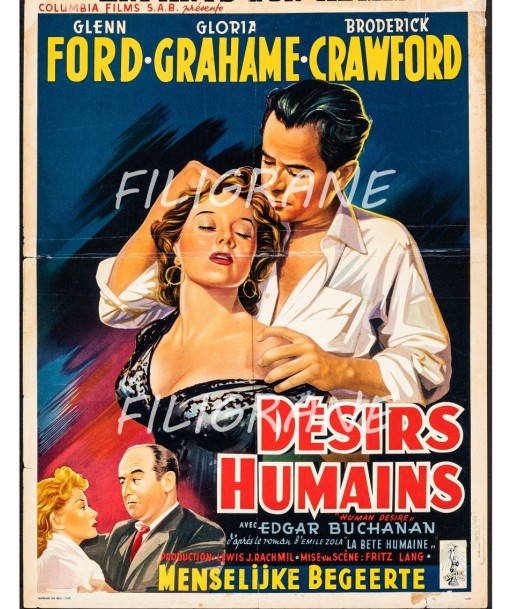 DéSIRS HUMAINS FILM Rfwf-POSTER/REPRODUCTION d1 AFFICHE VINTAGE vous aussi creer 