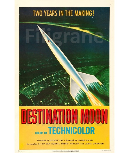 DESTINATION MOON FILM Rwxn-POSTER/REPRODUCTION d1 AFFICHE VINTAGE Pour