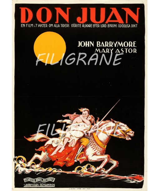 DIN JUAN FILM Ragx-POSTER/REPRODUCTION d1 AFFICHE VINTAGE de pas cher