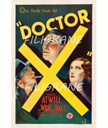 DOCTOR X FILM Rubk-POSTER/REPRODUCTION d1 AFFICHE VINTAGE livraison gratuite