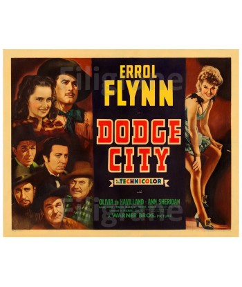 DODGE CITY FILM Rkpv-POSTER/REPRODUCTION d1 AFFICHE VINTAGE pas cheres