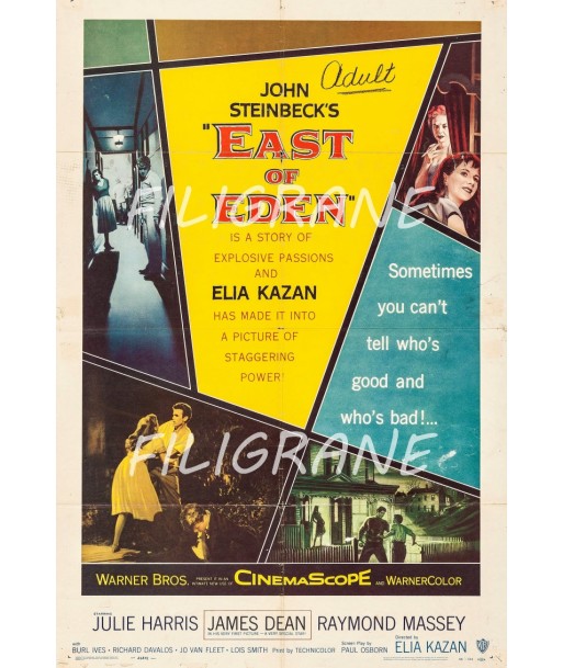 EAST of EDEN FILM Rozu-POSTER/REPRODUCTION d1 AFFICHE VINTAGE JUSQU'A -70%! 