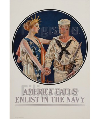 ENLIST IN THE NAVY Rhwd-POSTER/REPRODUCTION d1 AFFICHE VINTAGE acheter en ligne