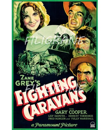 FIGHTING CARAVANS FILM Rfej-POSTER/REPRODUCTION d1 AFFICHE VINTAGE de votre